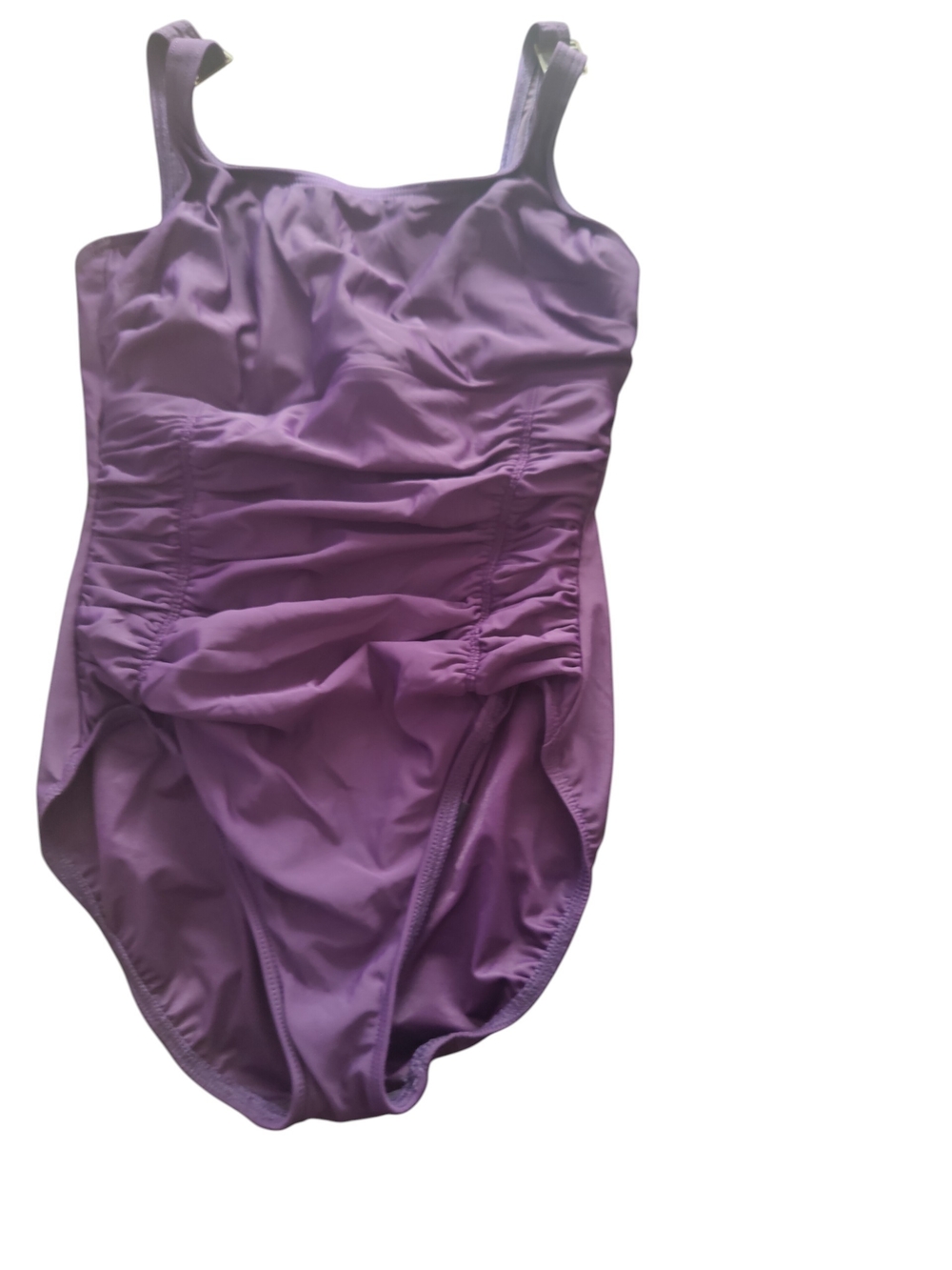 Lands End Ruched One-Piece Blackberry Swimsuit Petite 12